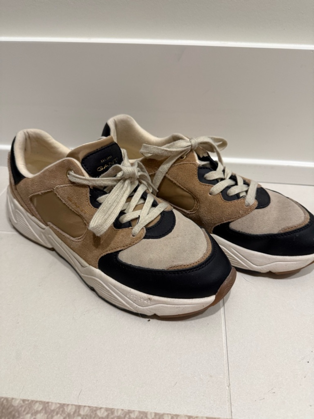 Gant Women's Multicolor Suede & Leather Sneakers - Tan, Black, Cream